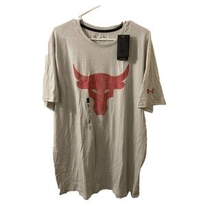 NWT Under Armour  Project Rock Brahma Bull Short Sleeve T-Shirt Sand/Red Sz XL